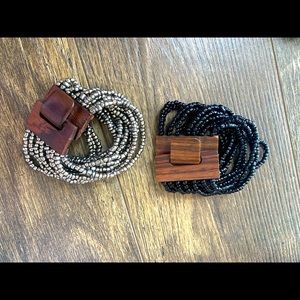 Wooden bead bracelets